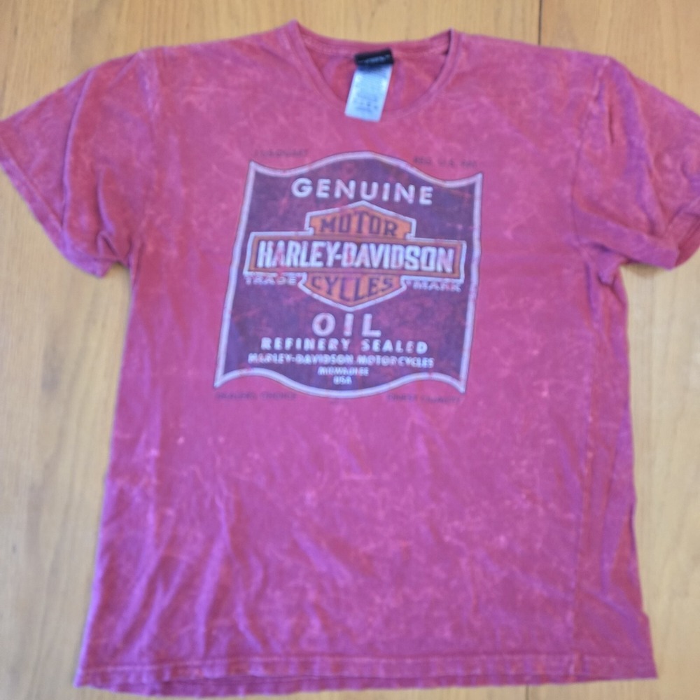 Harley Davidson Red Tie Dye Shirt Size L ALAMO CITY